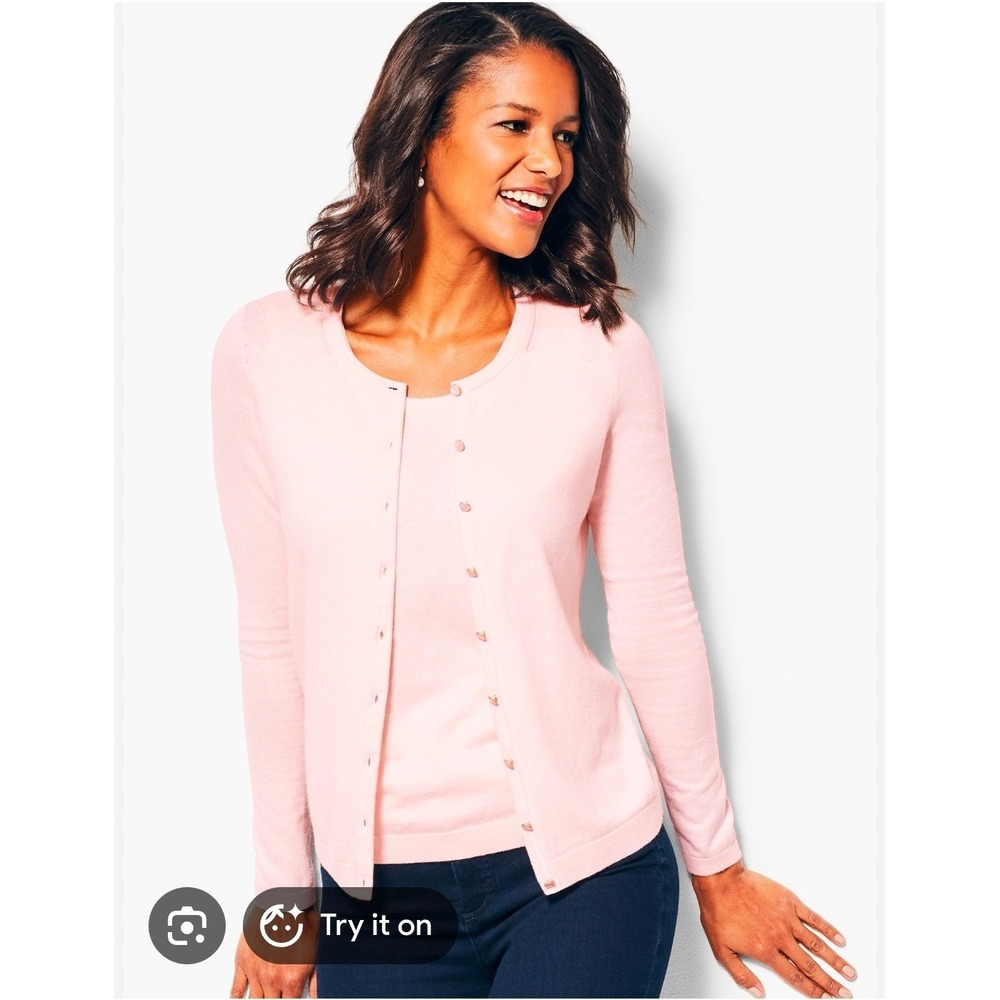 Talbots Woman Pink Button Front Cardigan Sweater Plus Size X